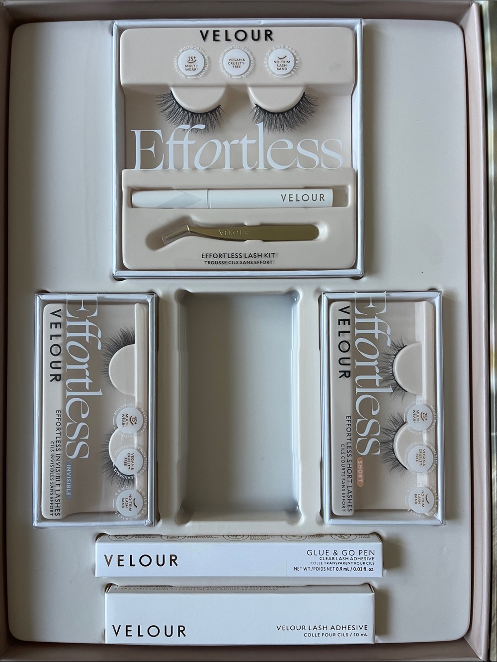 Velour Effortless Lash Kit Set - White/Neutral